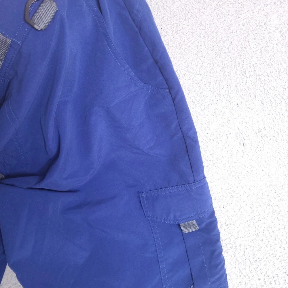 Cabela's Cargo Shorts Mens Large 36 Blue Hybrid‎ Swim Wear Lined Fishing Belted